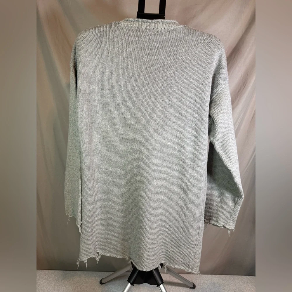 Zara Man Gray Rough-Hem Knit Long Sleeve‎ Sweater 🌫️